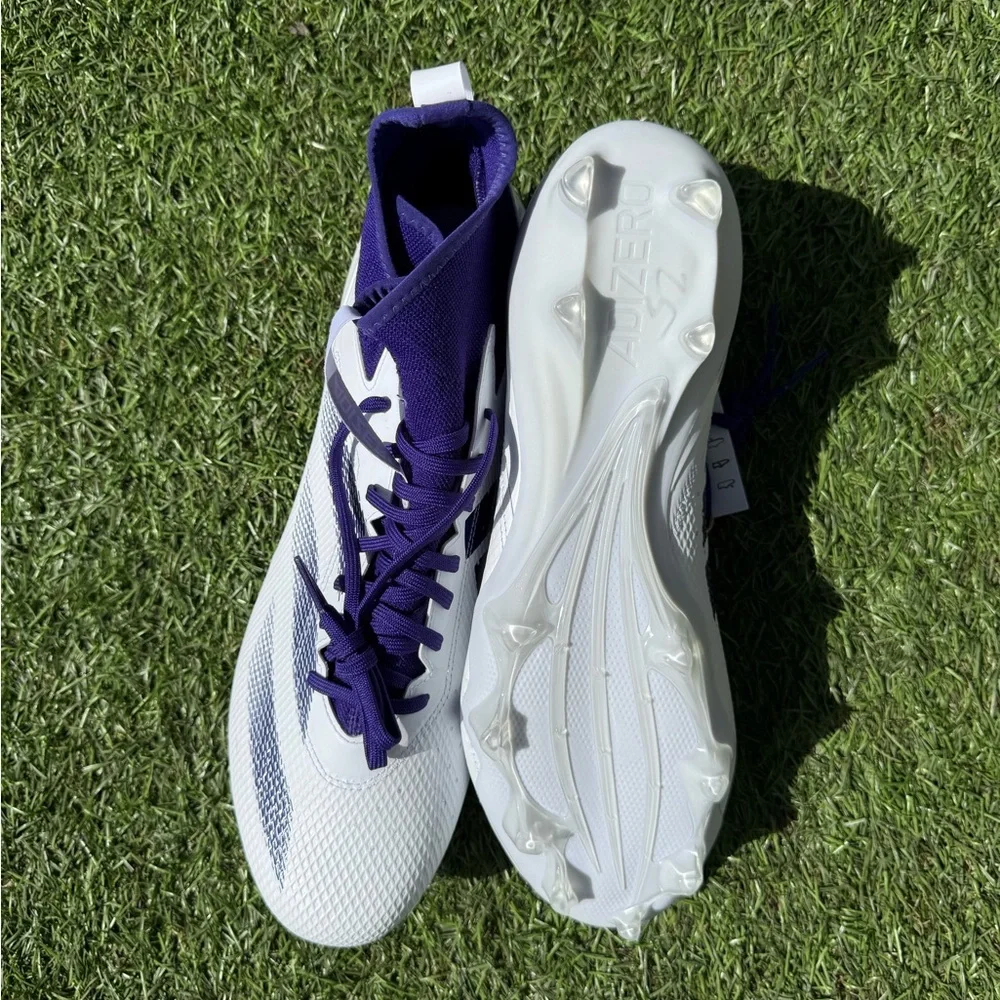 Adidas Adizero White/Purple Football Cleats Men's Sz(17)